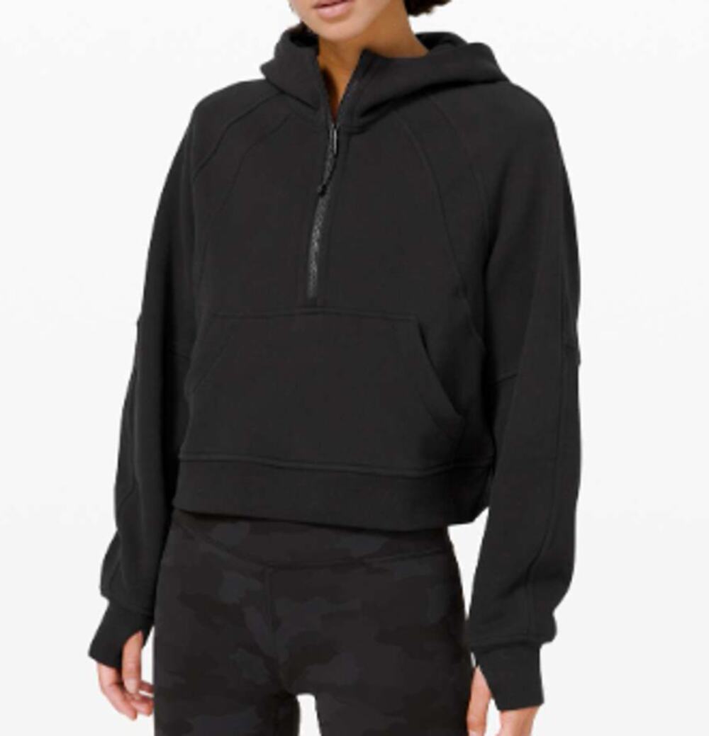 Lululemon Scuba Oversized Half Zip Hoodie M/L Black Pullover EUC